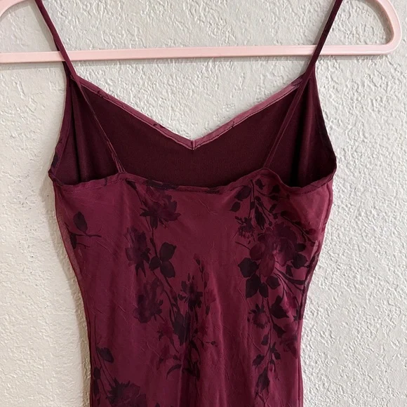 Charlotte Russe Floral Maxi Dress Burgundy Size 3 - Picture 6 of 16